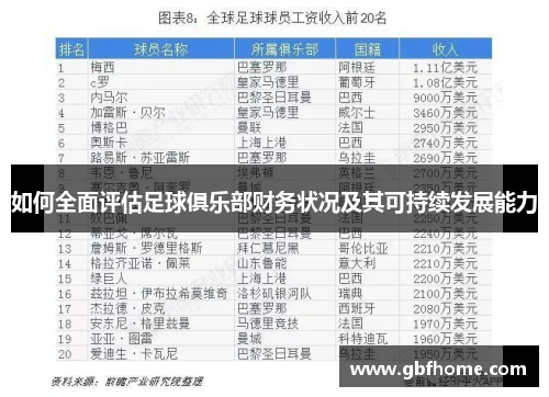 如何全面评估足球俱乐部财务状况及其可持续发展能力